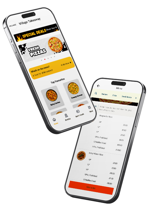 Village Takeaway Coatbridge app mockup